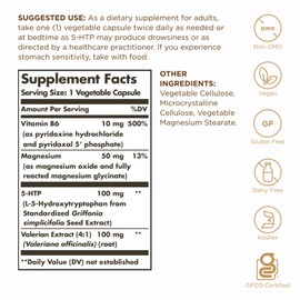 Solgar 5-HTP 100 mg - 90 Vegetable Capsules - Promotes Relaxation - Non-GMO, Vegan, Kosher & Gluten Free - 90 Servings