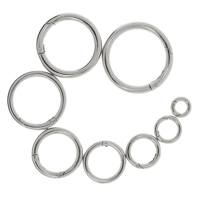 SONONIA 5pcs Round Snap Open Hook Spring Ring Keychain Carabiner