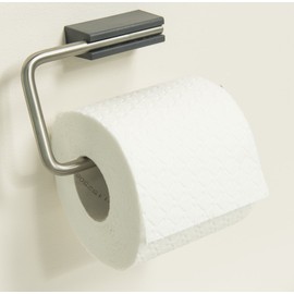Tiger Cliqit Toilet Roll Holder, Stainless Steel, Dark Grey, 14.7 x 8.4 x 2.7 cm