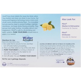 COMPAC HOME Plink Advanced Drain Cleaner & Deodorizer - Hard Water Scale Removal Technology with Fresh Lemon Scent, Family Size Bulk Pack for Kitchen Sinks & Garbage Disposals, 24 Tablets