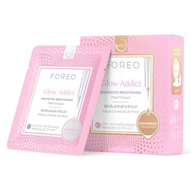 Foreo | Máscara facial Glow Addict Advanced Collection 2.0 UFO-Activated | Hidratante facial | Vitamina C y vitamina E | Para todo tipo de piel y piel apagada | Antiedad | 6 U por paq