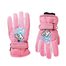 AIDIER Kids Thermal Winter Ski Gloves for Girls Boys 5-10 Y Junior Insulated Snow Mittens Faux Fur Lined Warm Gloves for Skiing Snowboarding Easy-On Wrap Cold Weather Waterproof Gloves for Children