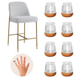 20 Pcs Clear Extra Small Skinny Chair Leg Floor Protectors for Hardwood Floors, Upgraded Rubber Chair Leg Caps with Felt, Round Furniture Leg Feet Covers, No Scratches Reduce Noise (Fit 0.4"-0.5")