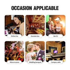 D Debra SI Series Professional Portable Recording Mixer Audio with 99 DSP Digital Effects Mic Preamps and USB for DJ Mixer Console Karaoke Home Recording Studio (SI-8UX)