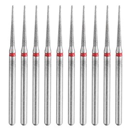 HARFINGTON 10pcs 200-230 Grits Diamond Grinding Bit 1.4mm Tapered Head 2.35mm Shank 14mm Length Stone Sanding Drill Bits Rotary Tool for Ceramic Glass Nails Grinding Polishing