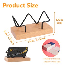 Sibba Business Card Stand Wooden Business Card Holder for Desk Business Cards Storage Business Card Box Display Box Flyer Stand Exhibition Stand Home Office (W Wood, Black Frame)