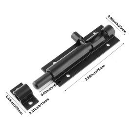 Cionyce 2 PCS Barrel Bolt Latch 3 Inch Heavy Duty Slide Lock, Black Aluminum Alloy Slide Latch Door Lock Barrel Latch for Security Gate Slide Bolt, Garage Door Latches, Warehouse Shed Latches
