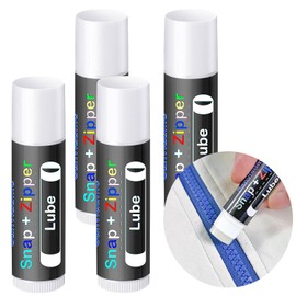 4Pcs Snap and Zipper Lubricant Zip Wax for Boat Care, Marine Grade Zipper Wax Lubricant Stick, Snap Lube Stick Tube for Boating Accessories, Canvas, Metal Zippers, Jackets, Tents, Wetsuits, Drysuits