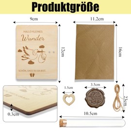 Glamifyr Geschenk zur Geburt Jungen Mädchen,Geldgeschenk Verpackung Jungen Mädchen,Baby Geburt Geschenk,Holz mit Reagenzgläser und Karte Babygeschenke,Baby