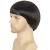 60s 70s Retro Black Bowl Cut Wig for Men Funny