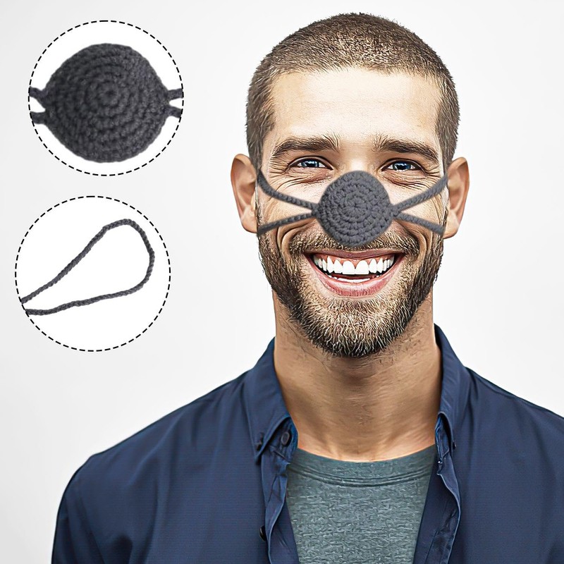 Pack of 2 Crochet Wool Nose Covers, Warm and Breathable