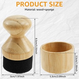 Cutting Board Oil Wax Applicator with Lid and Ergonomic Handle, Wood Cutting Board Oil Applicator, Natural Bamboo Applicators Versatile Mineral Oils Wax Applicators for Wood Cuttings Boards