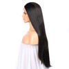 Black Synthetic Hair 13-4-3 Lace Women Wig,26 Inch Long Silky