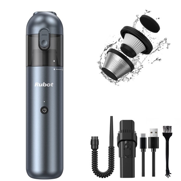 RUBOT Handy Cleaner, Car Vacuum Cleaner, 10,000 PA, Strong Suction, Handy Vacuum Cleaner, Cordless Mini Vacuum Cleaner, Low Noise, Multi-functional, USB Charging, Lightweight, Computer Cleaning/Keyboard Cleaning/Car Cleaning/Pet Hair Cleaning, Japanese I