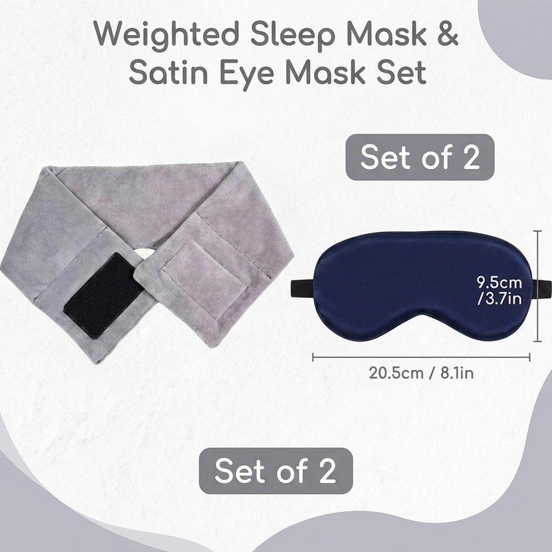 2 PCS Eye Mask, 1 PCS Weighted Sleep Mask, Soothing