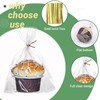 ROSPAKTEK 100 Pcs 5x6.5 Cellophane Muffin Bags with Gold Twist