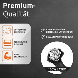 ECENCE 12 x Tensioning Rubber, Tarpaulin Tensioner Set, Expander Loops with Plastic Ball, Tent Rubbers for Tarpaulins, Gazebos, Tents, Strong Tension Force, Black