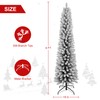 6ft Flocked Pencil Christmas Tree, Unlit Tall Skinny Christmas Tree