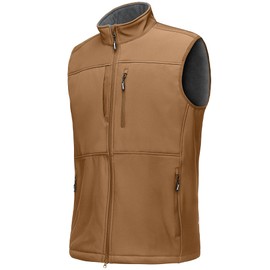 Outdoor Ventures Men's Running Vest Outerwear, Lightweight Windproof Fleece-Lined Softshell Sleeveless Jacket for Golf