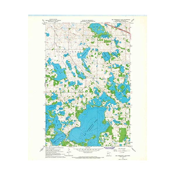 YellowMaps Big Cormorant Lake MN topo map, 1:24000 Scale, 7.5