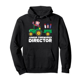 4th Of July Fireworks Tractor Farm Boys Patriotic Farmer Pullover Hoodie