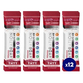 NewTrition Hydration Powder, Electrolyte Powder Packets, Naturally Flavored Hydrating Packets for Water, Fast Acting Hydrate Electrolytes with Vitamins C & D, Tart Cherry, 12 Servings