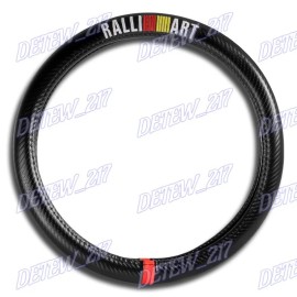 15" Diameter Car Steering Wheel Cover Carbon Fiber Style For MITSUBISHI RALLIART