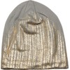 styleBREAKER Warm Fine-Knit Beanie With Metallic Print and Fleece Lining,