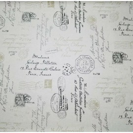 Richloom Postscript in the Color Linen BTY Richloom 100% Natural Cotton Duck 54" W Word