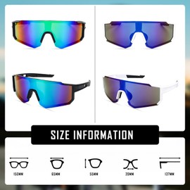 Byffoer Polarised Cycling Glasses, Pack of 2 Sports Sunglasses, Quick Glasses, Rave Cycling Glasses, Windproof, for Men and Women, UV400 Protection for Outdoor Activities