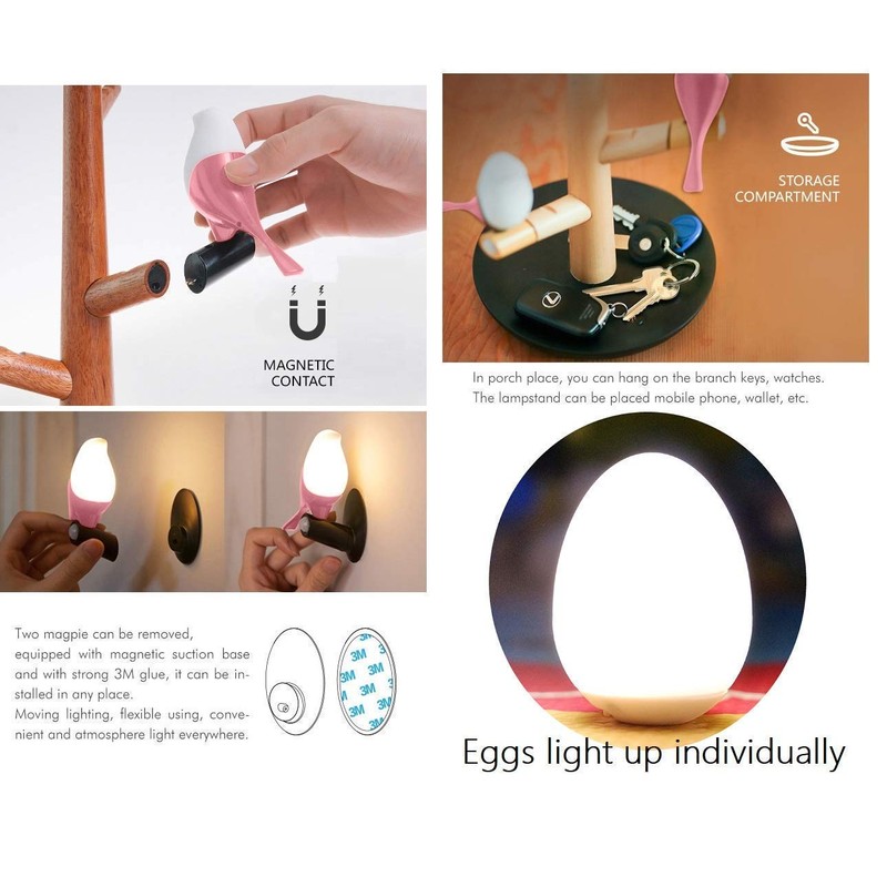 Moiré Tree of Lyte Motion Sensor Bird Night Light Dimmable