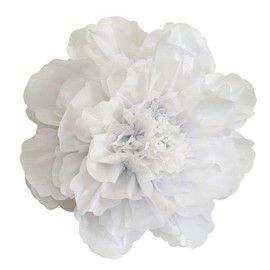 Flor de papel gigante rosa de 20 pulgadas para pared, cuarto de bebé, fiesta de cumpleaños, decoración de boda, telón de fondo floral, paquete de 3 unidades (blanco)