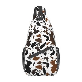Cow Print Sling Bag Crossbody Travel Hiking Backpack Daypack for Women Men Unisex，Shoulder Chest Bags Cycling Gym