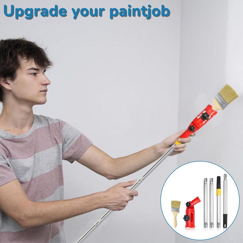 Multi-Angle Paint Brush Extender Extension Pole, 1.1m Roller Extension Pole