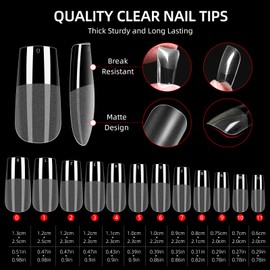 Major Dijit Gel X Starter Kit - With Nail Cutter, 4-in-1 Gel (0.5 oz), 500 Square Tips (M), UV Lamp & Accessories for Nail Extensions & Nail Art