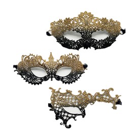 TFTSR Masquerade Masks for Women Couples,Men Mardi Gras Mask,Girls Black Gold Lace Costume,Adults Venetian Party Dress