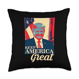 Trump 2024 President Tees Co. Trump Republican Candidate Presidential Campaign 2024 Throw Pillow, 18x18, Multicolor