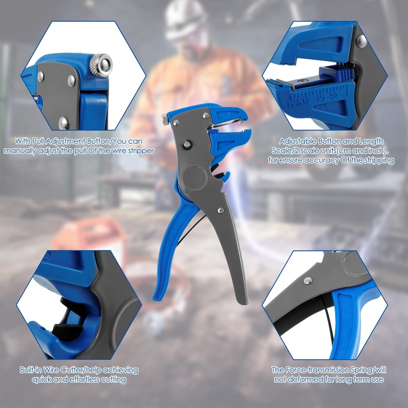 AwObEpl High Carbon Steel Wire Stripper Tool - Adjustable Quick