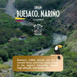 Mt. Zulu Single Origin Coffee from Nariño, Colombia - Medium Roast Coffee Beans - Gourmet - Specialty Coffee - Freshly Roasted - 12oz