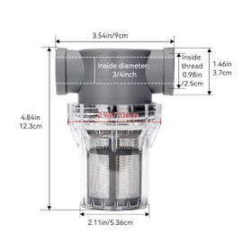 3/4'' Female NPT in-Line Strainer - Garden Hose Filter for High Pressure Washer, Sediment Filter with 30 Mesh Stainless Steel Screen (3/4'' 30 Mesh)