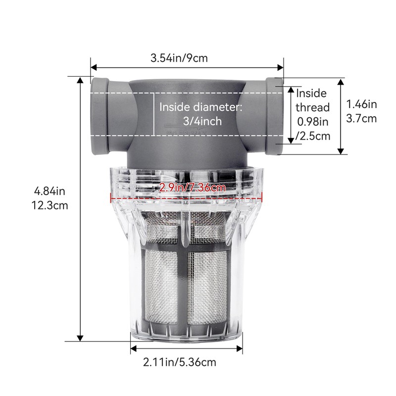 3/4'' Female NPT in-Line Strainer - Garden Hose Filter for