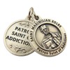Silver Toned Base Catholic Patron Saint Medal Pendant, 3/4 Inch,