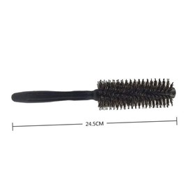 Healeved Multifunctional Bristle Hair Comb with Wooden Ergonomic Handle for Curly Hair Styling and Detangling Durable Lightweight Salon Tool for Professional and Home Use Medium Black