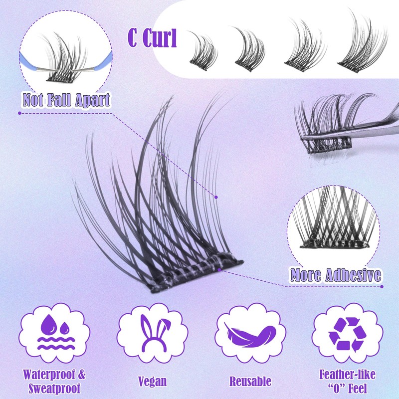 ALICE Self Adhesive Lashes Natural Look Self Adhesive Lash Clusters