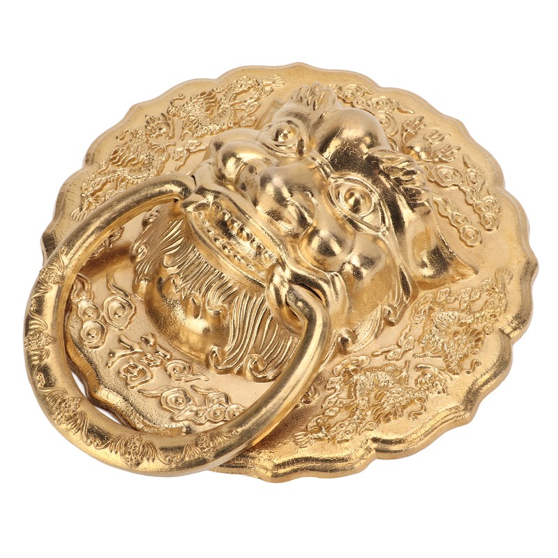Door Knocker Chinese Animal Head Style Modelled Antique Brass Easy