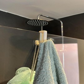 Shower Glass Towel Hooks [Pack of 2] for Glass Shower Doors and Screens (2)