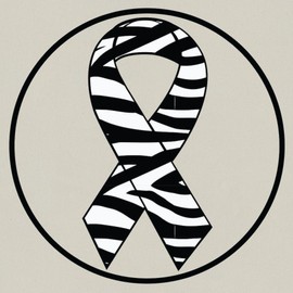 CafePress EDS Zebra Ribbon Awareness Canvas Tote Top Zipper Closure