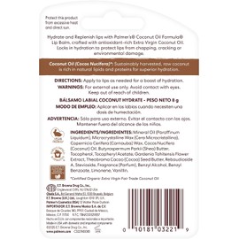 Palmer's Coconut Oil Formula Bálsamo Labial Hidratante Coco y Vitamina E, Humectación 48 Horas, Duo-Pack: 2x4g