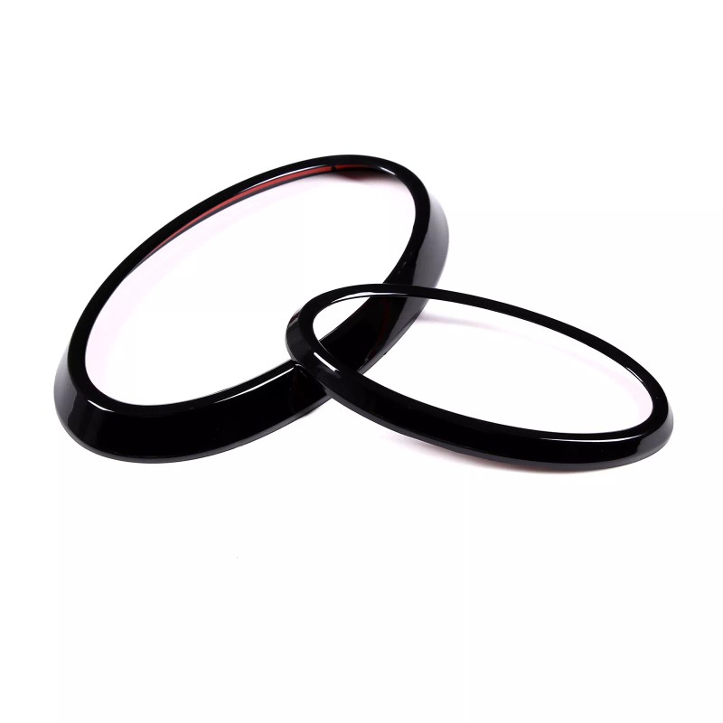 car-attention Gloss Black Front Rear Emblem Badge Logo Trim 2PCS