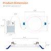 Meconard 4 Pack 6 Inch 5CCT LED Canless Recessed Lighting